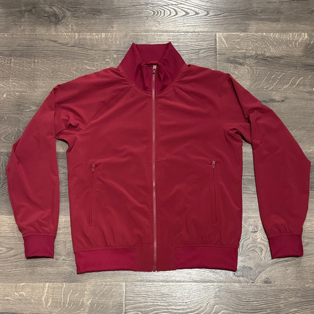 Athleta Women’s Deep Red Full-Zip Bomber Jacket